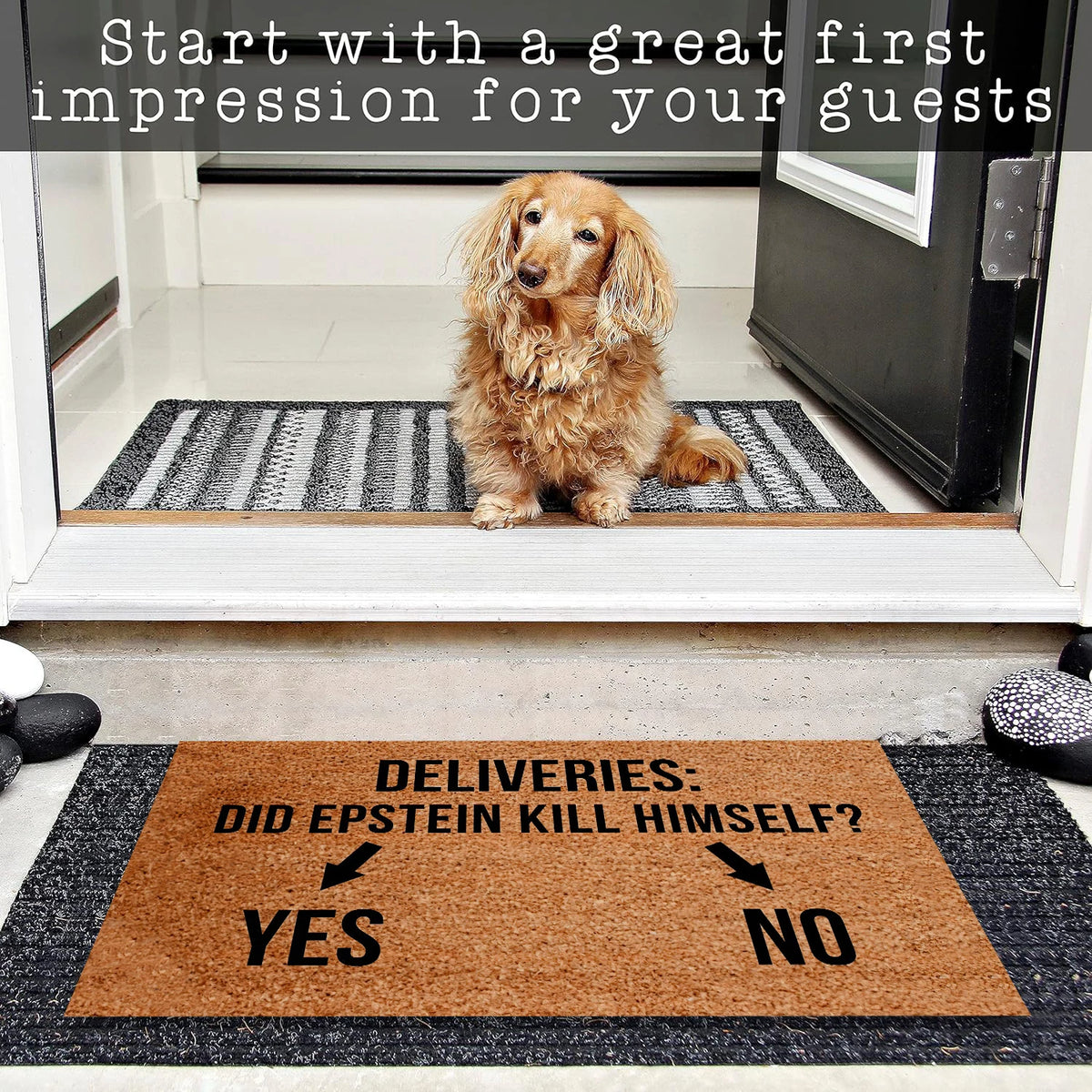 The Doorstep Debate — Epstein Yes / No Doormat