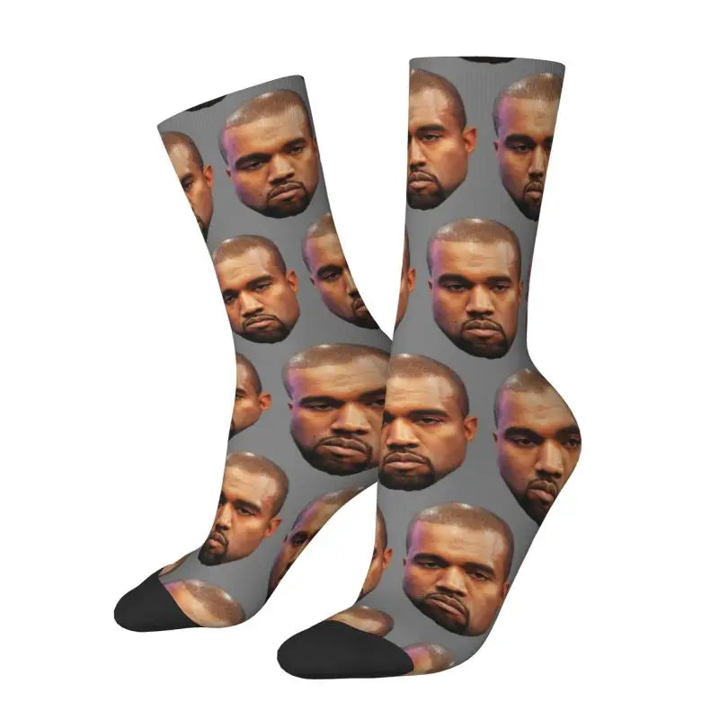 Ye Old Socks — Kanye West Face-Print Crew Socks
