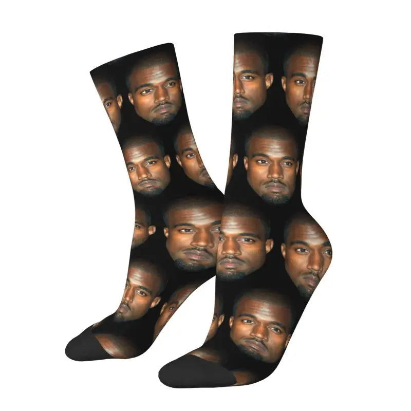 Ye Old Socks — Kanye West Face-Print Crew Socks