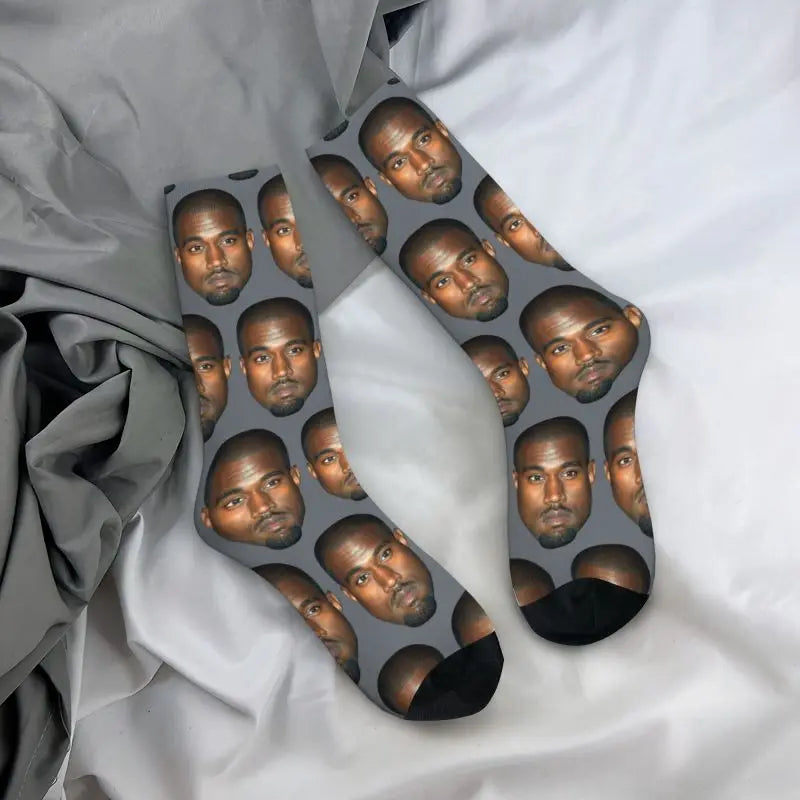 Ye Old Socks — Kanye West Face-Print Crew Socks