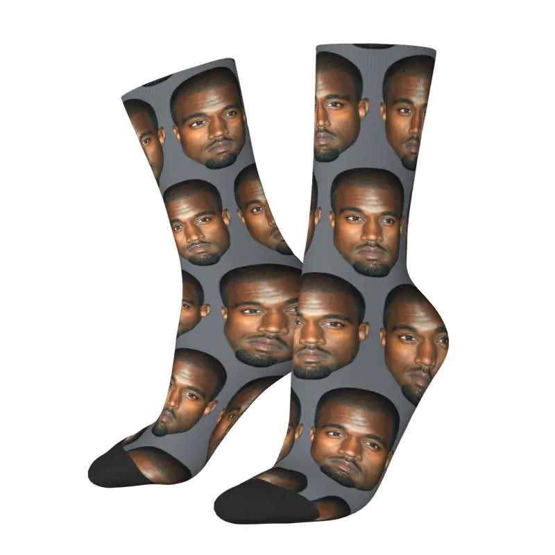 Ye Old Socks — Kanye West Face-Print Crew Socks