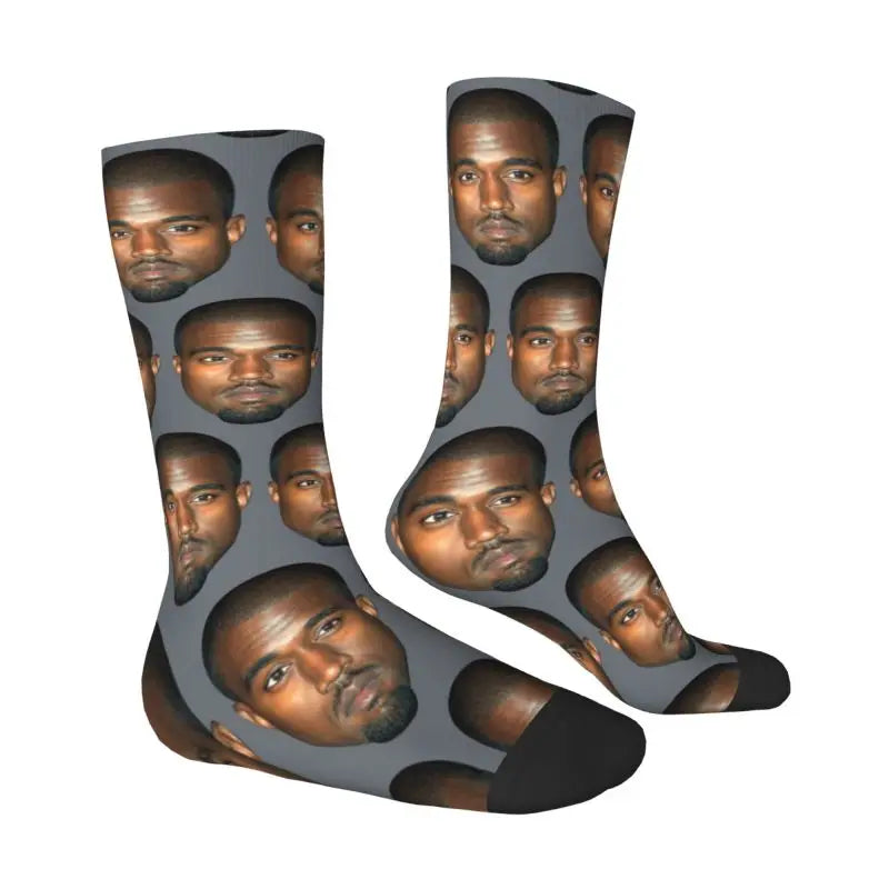 Ye Old Socks — Kanye West Face-Print Crew Socks